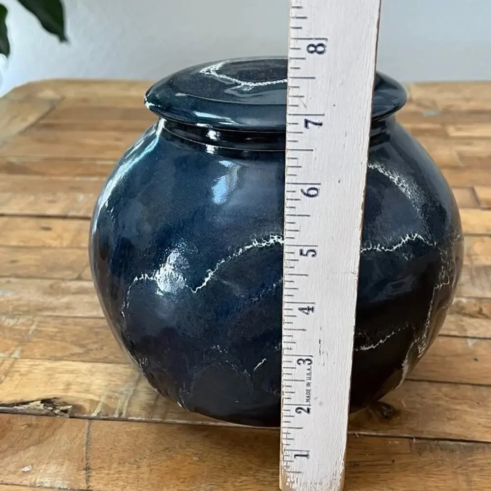 Art Pottery Lidded Ceramic Urn Vessel 7